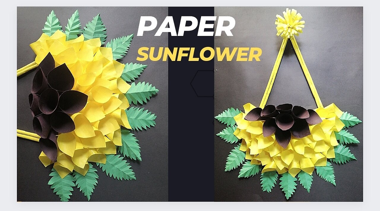 DIY Paper Sunflower Wallmate Craft Ideas _ Hand Craft