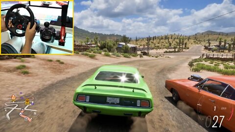 PLYMOUTH CUDA 426 HEMI - FORZA HORIZON 5 Steering Wheel + Shifter G29