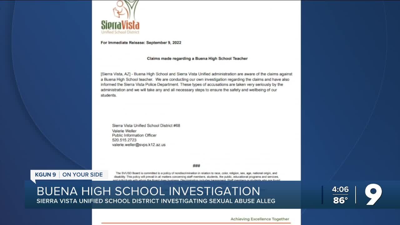 Sierra Vista Unified School District investigates teacher accused of sexual misconduct