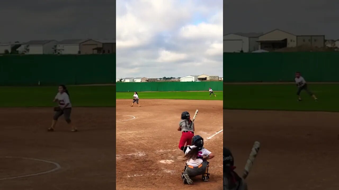 First at Bat with new team!!! [RBI Double] 🥎 #shorts #softball #fun