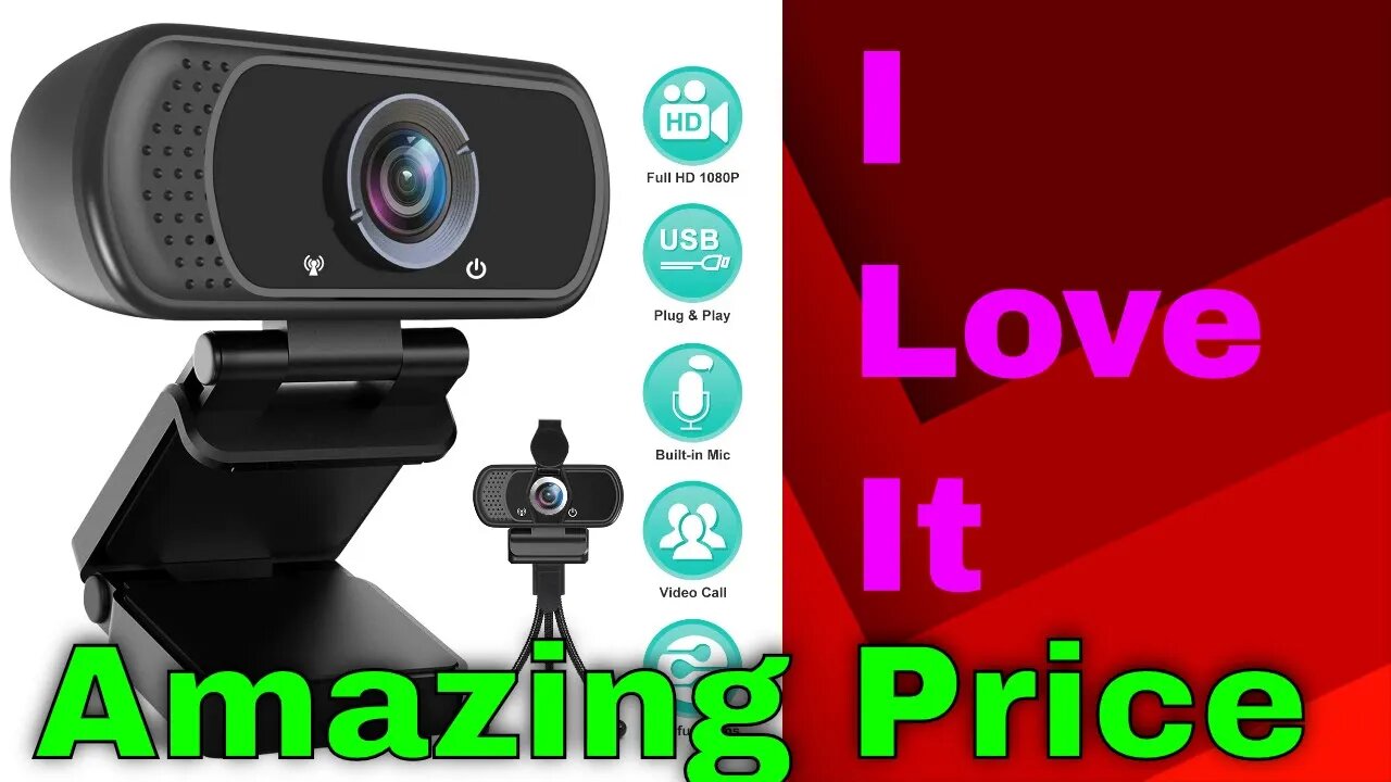 HD Webcam 1080P with Microphone, PC Laptop Desktop USB Webcams, Pro Streaming Computer Camera