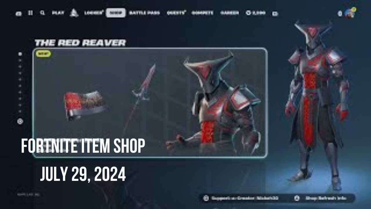 Fortnite Item Shop|July 29, 2024(*New* Red Reaver Bundle)