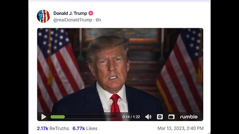 Donald J Trump TS post Mar 13, 2023, 2 40 PM