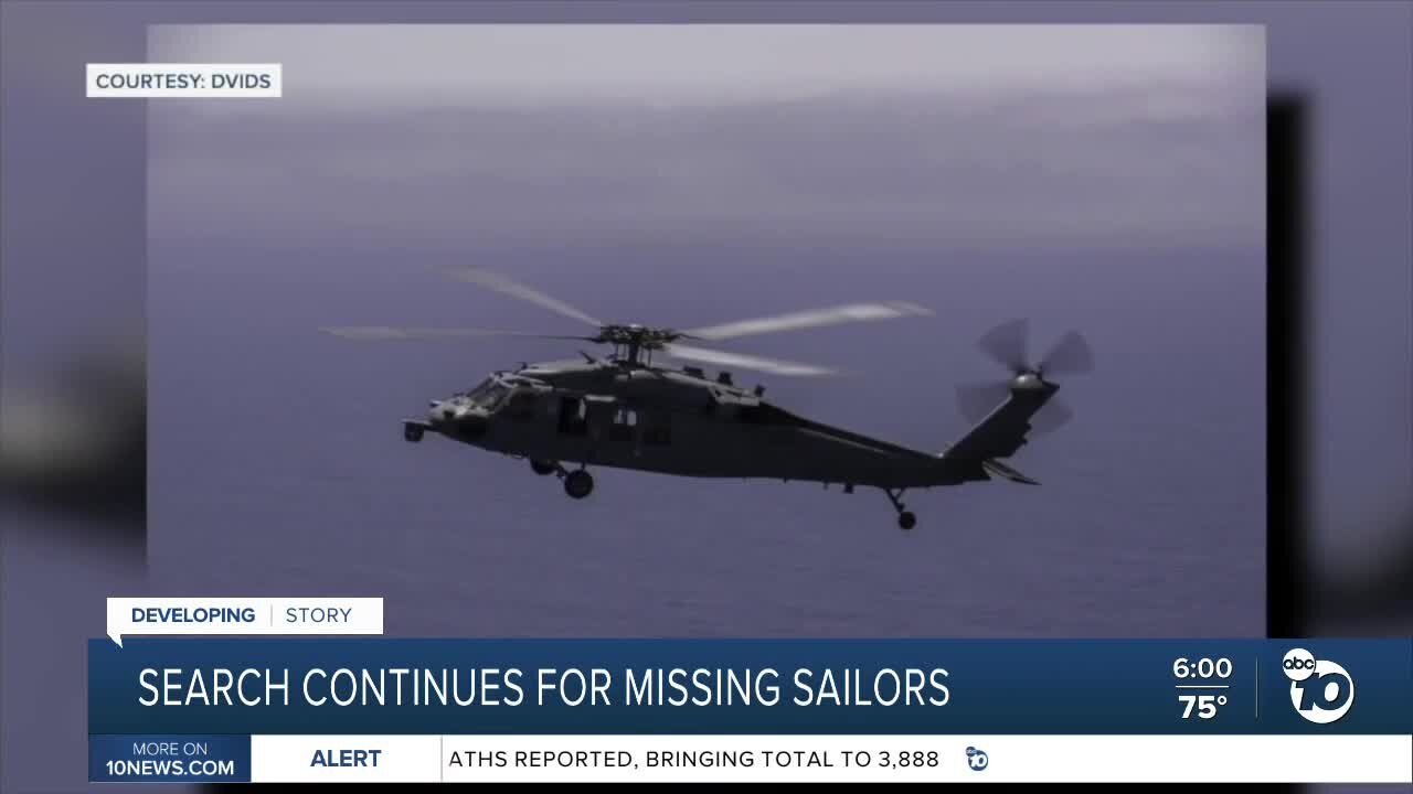 Search for missing sailors continues