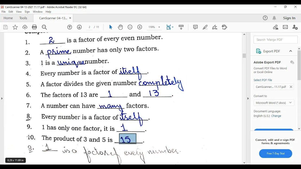 Maths A Class 4 15 04 2021