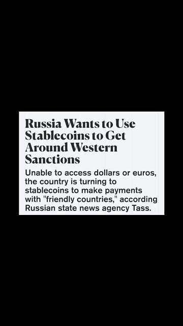 Russia Wants to Use Stablecoins to Get Around Western Sanctions #cryptomash #crypto #viral #russia