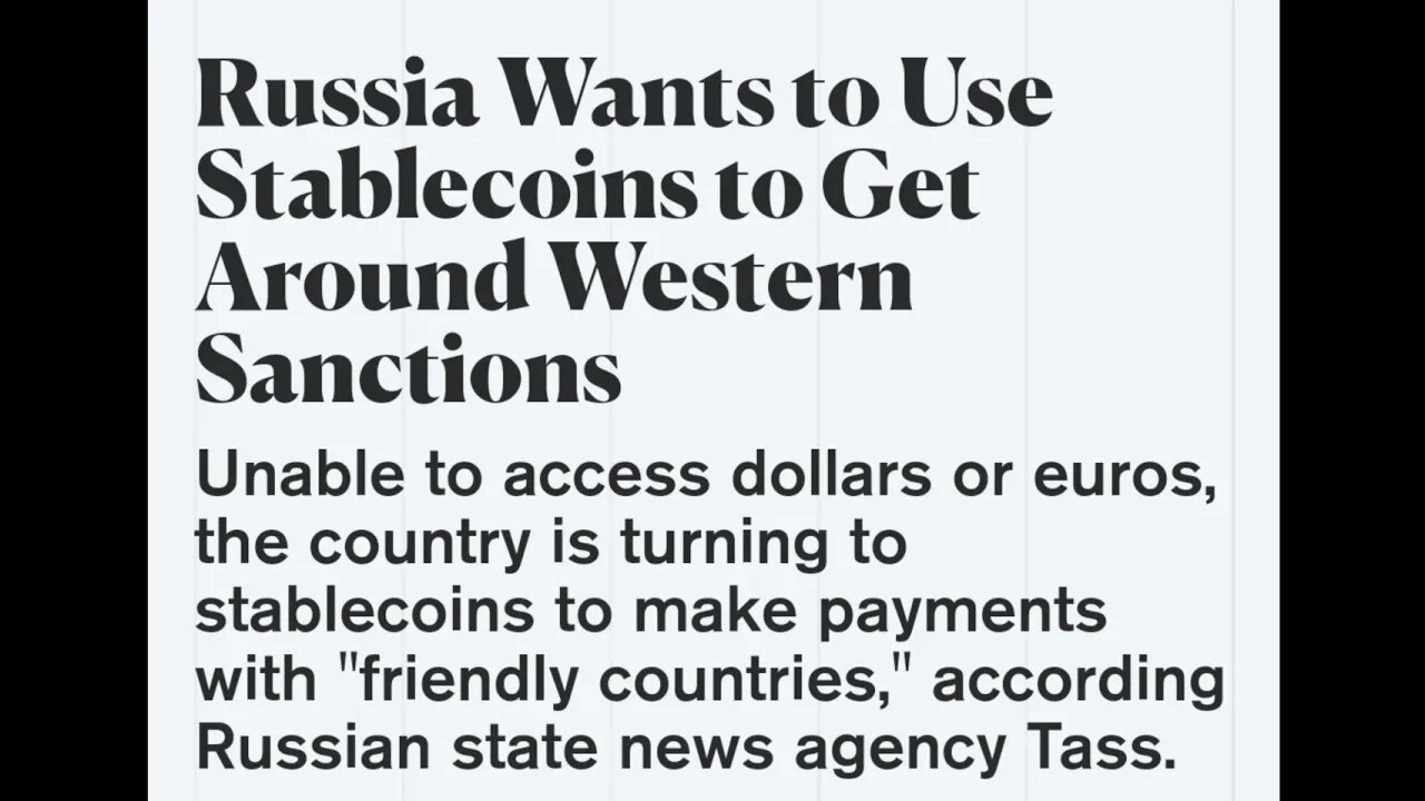 Russia Wants to Use Stablecoins to Get Around Western Sanctions #cryptomash #crypto #viral #russia