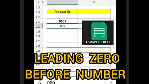 How to Leading Zero Before Digit or Number ₹excel #trick