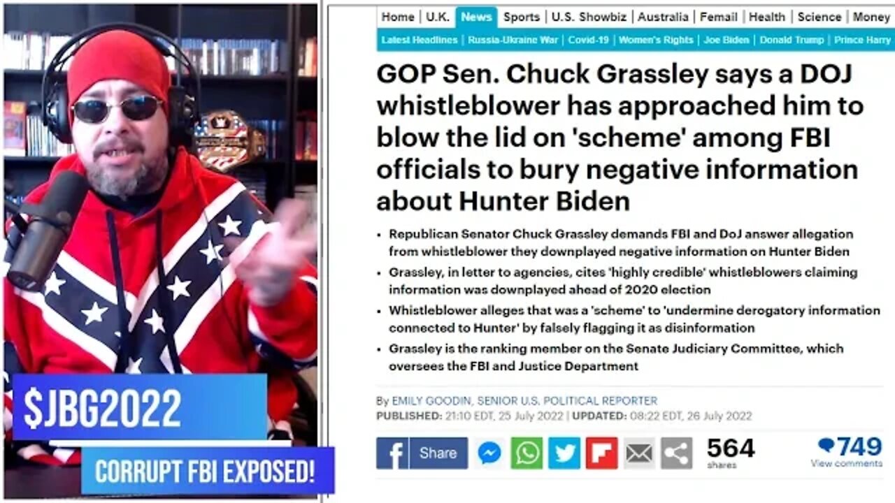 BREAKING: DOJ Whistleblower Tells GOP Leader Chuck Grassley that FBI Covered for Hunter Biden! WTF?!