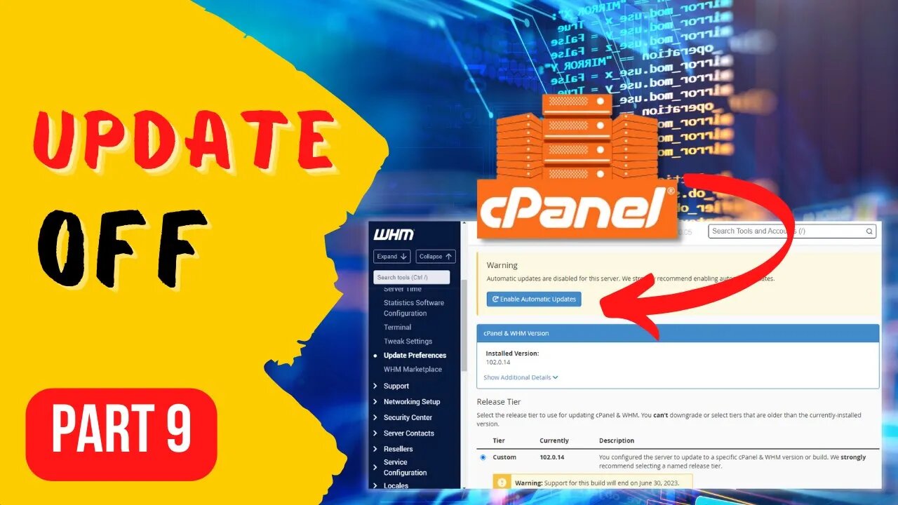 Turn Off or Disable cPanel Automatic Updates