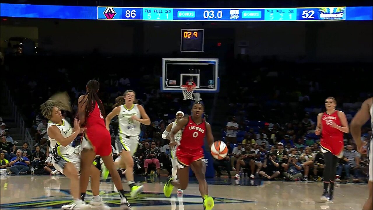 Coates TAKES OUT Veronica Burton On Illegal Screen | Dallas Wings vs Las Vegas Aces