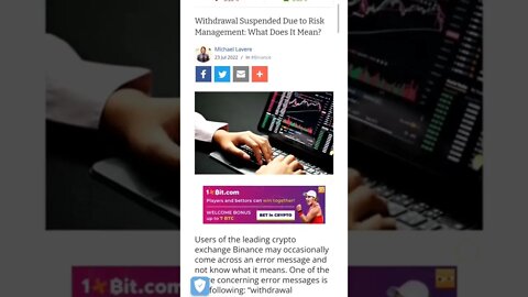 Binance! Withdrawal Suspended Due to Risk Management: What Does It Mean? #cryptomash #cryptonews