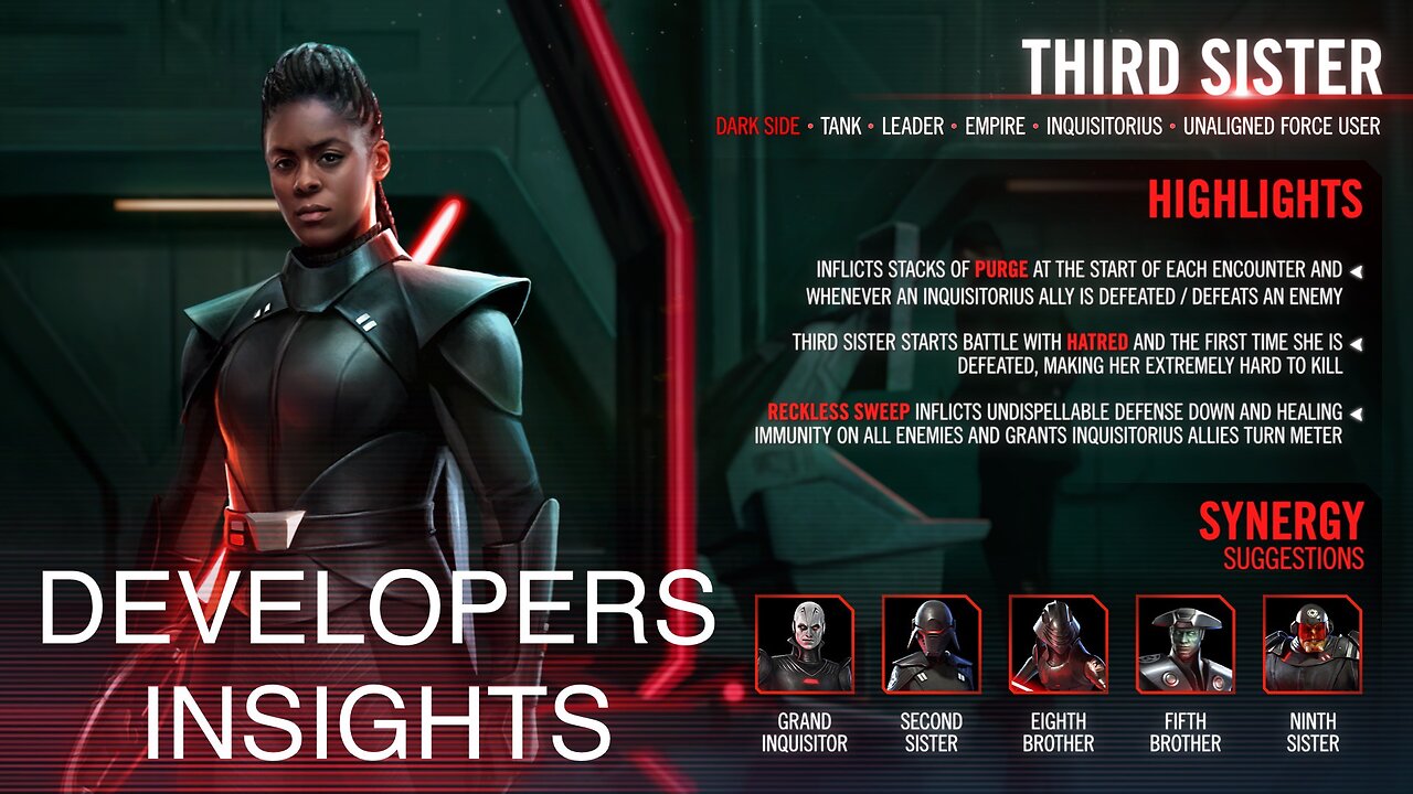 *NEW* Character Inbound: Third Sister (Reva) | Developers Insights| Star Wars Galaxy of Heroes