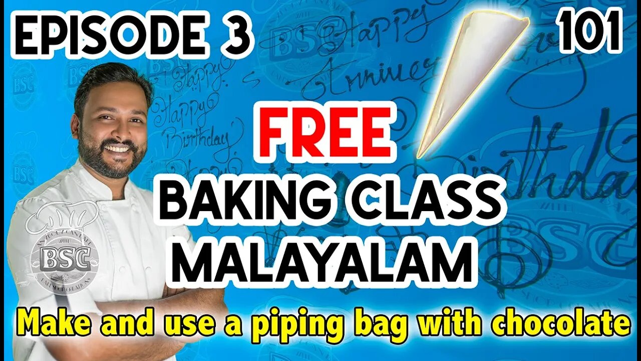 Episode 3: Make a Piping bag and practice decorative writing. [Sunday Special Baking Class](മലയാളം)