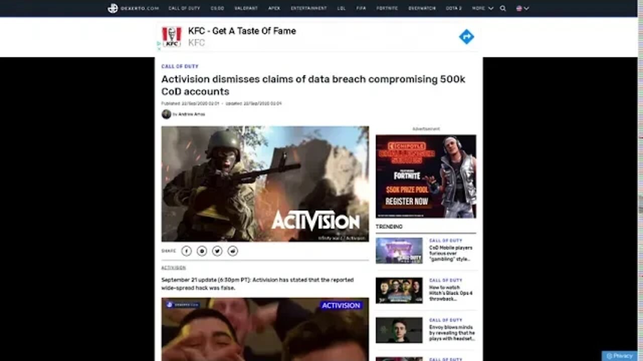 2020 activision hacked 500000 cod accounts data leaked