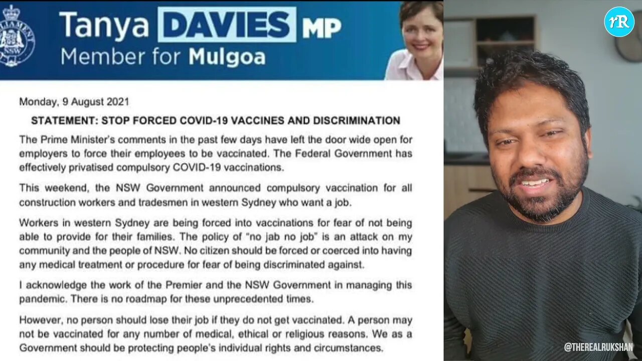 NSW Liberal MP Tanya Davies goes off script on mandatory vaccines