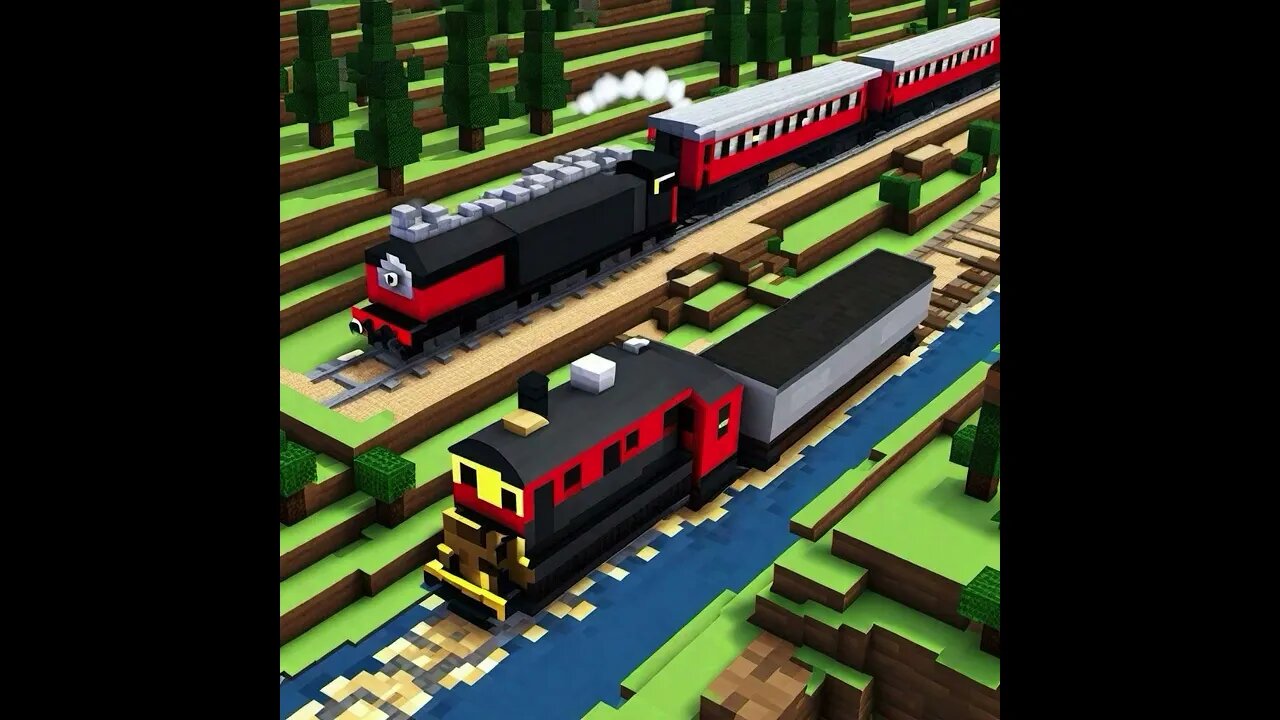 Classic steam train in Minecraft #steamtrain #minecraft #wonderapp