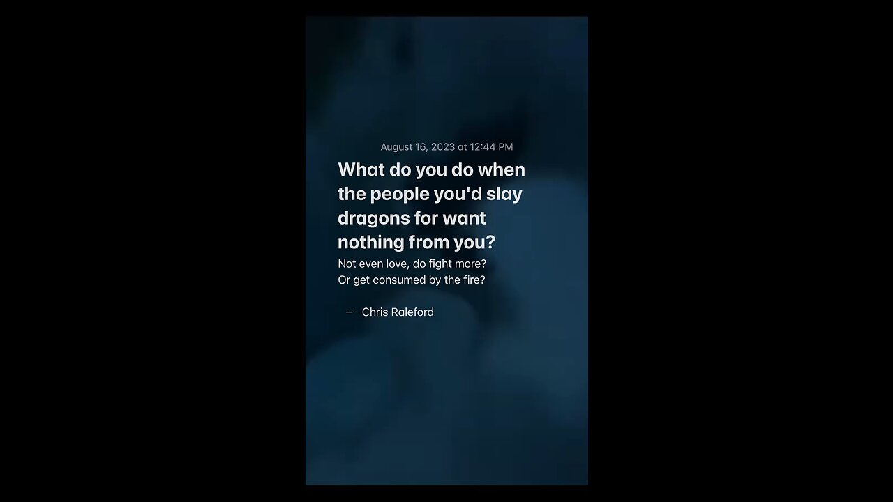 Do you fight more? Or get consumed by the fire? - Chris Raleford - #chrisraleford #Chri8