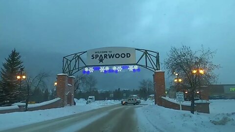 Turning into Sparwood BC. Traveling to Edmonton