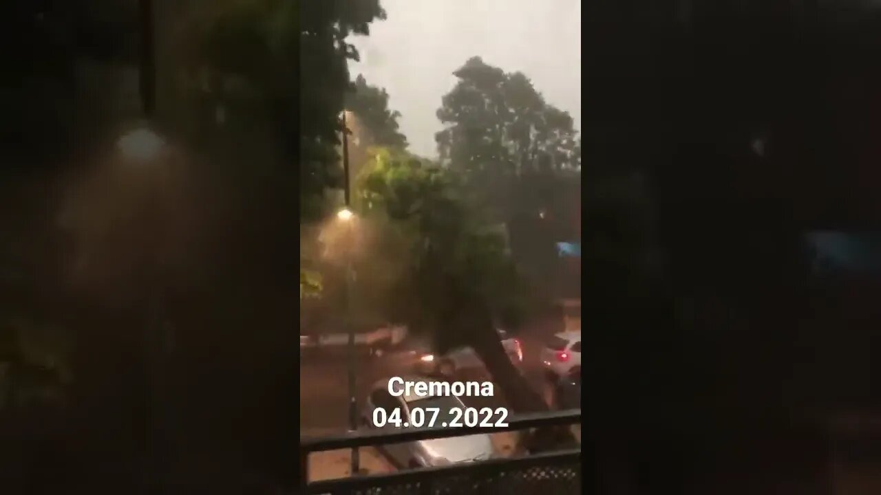 Maltempo Cremona : Albero cade su un'auto in corsa!