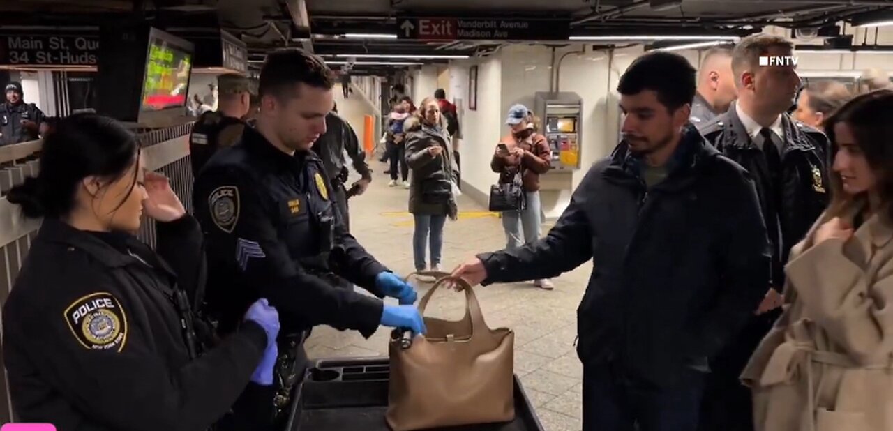 Bags being checked once you get off the subway in NY