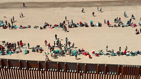 EPIC! Exclusive Drone Footage Of Migrants Being Processed & Brought Into Texas