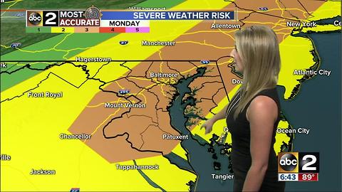Maryland's Most Accurate Forecast- Severe Storms Arrive Monday
