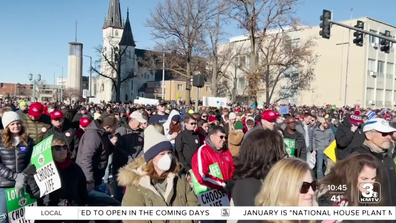 Anti-abortion advocates gather at Nebraska state capitol to speak about pro-life values