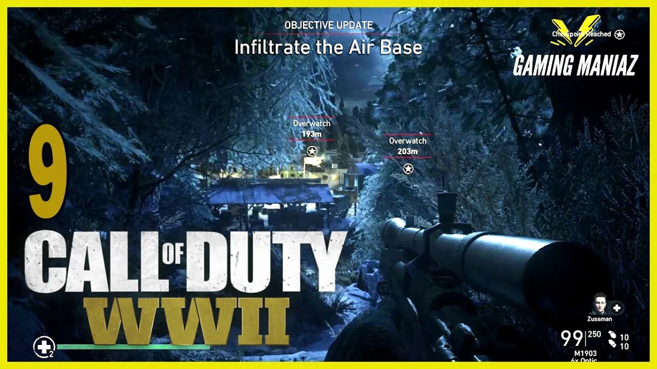 Call of Duty WW2 Full Gameplay No Commentary - God Mod - Story 9 #COD