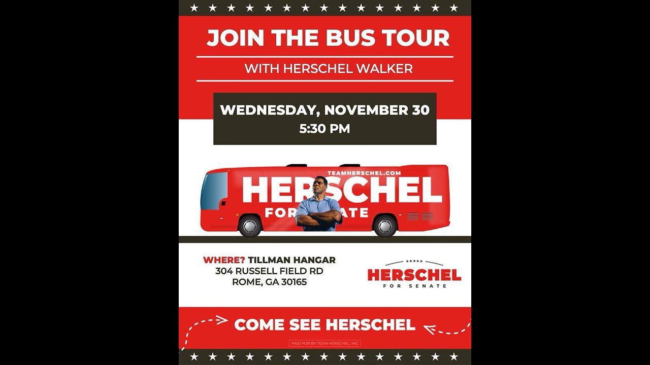 Live | Herschel for Senate Rome, GA 11-30-2022