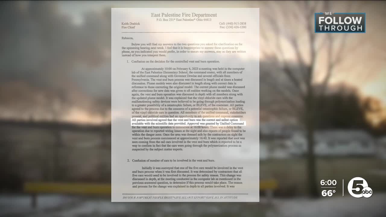 East Palestine emails reveal insight into decision to vent toxic rail cars