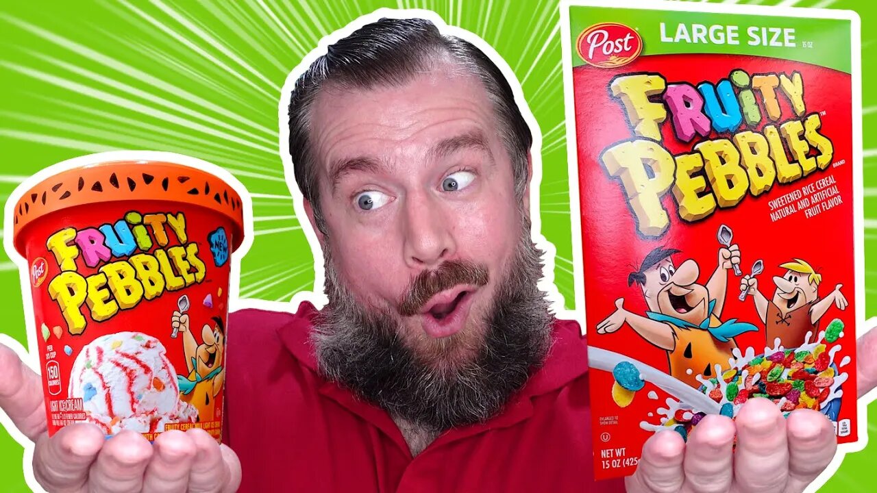 Fruity Pebbles Ice Cream VS Fruity Pebbles Cereal | Taste Test