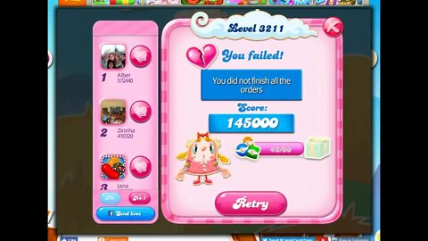 Candy Crush Level 3211 Talktthrough, 16 Moves 0 Boosters