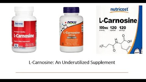 Carnosine Supplementation - Antiaging & Brain Power