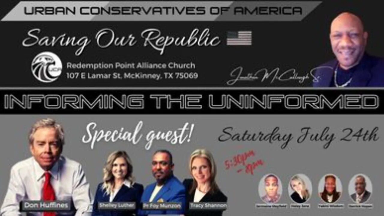 095: Urban Conservatives of America w/Don Huffines, Candidate for TX Gov.