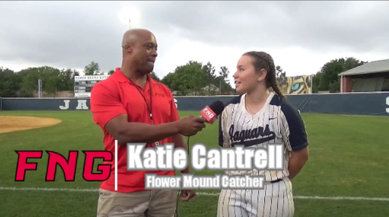 Flower Mound Catcher Katie Cantrell after Defeating SGP 8-0 in Game 1 of Regional Semi-Finals