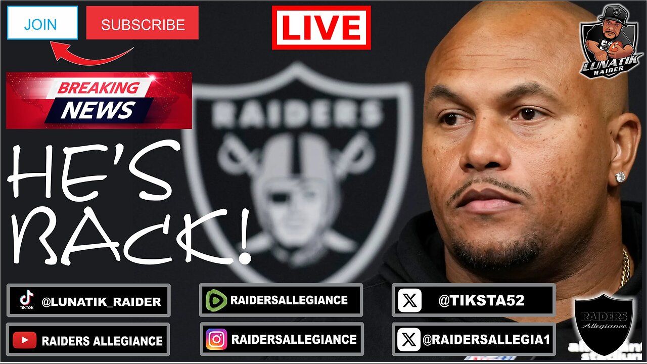 #RAIDERS BREAKING NEWS LIVE! HE'S BACK!