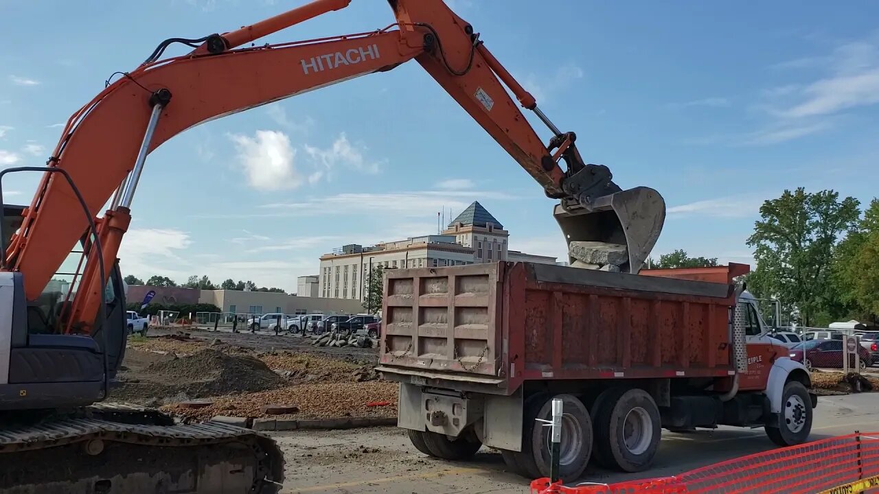 Heavy machines at work-VA Hospital parking lot update-Kapper vlog