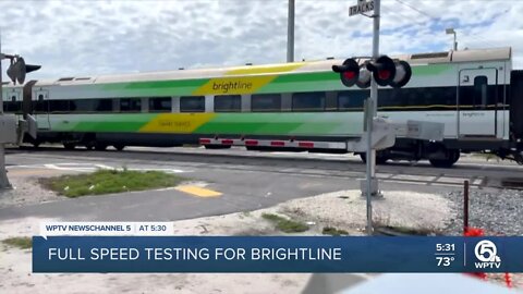 Brightline pleased with train testing on Treasure Coast