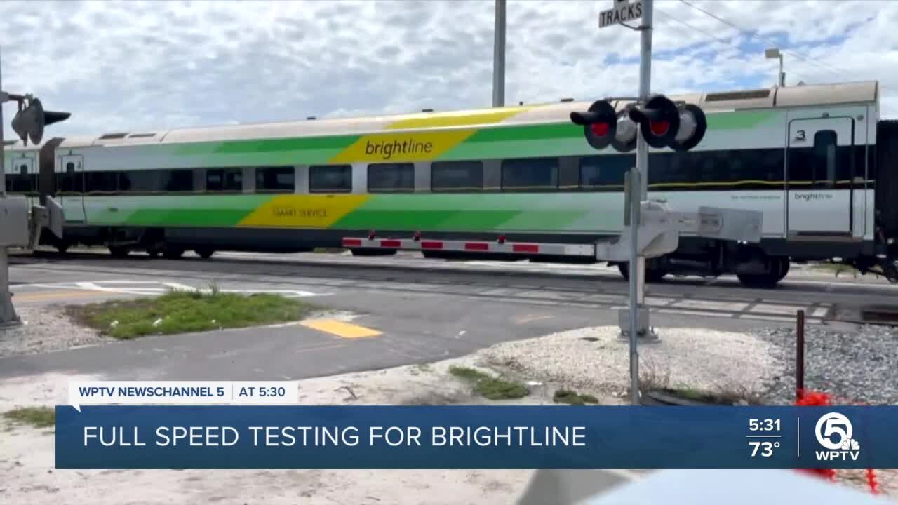 Brightline pleased with train testing on Treasure Coast