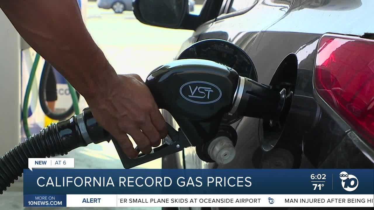 AAA: County of San Diego sees record-breaking gas prices