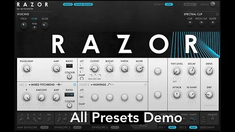 Razor Synth by Native Instruments - All The Presets // Reaktor Libraries Demo