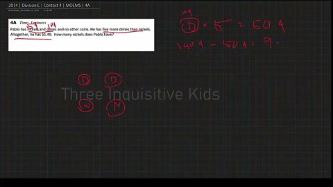 Math Olympiad for Elementary | 2014 | Division E | Contest 4 | MOEMS | 4A