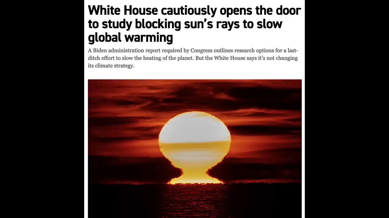 Share This Now! The White House Is Moving Forward With A Plan To Block The Sun!