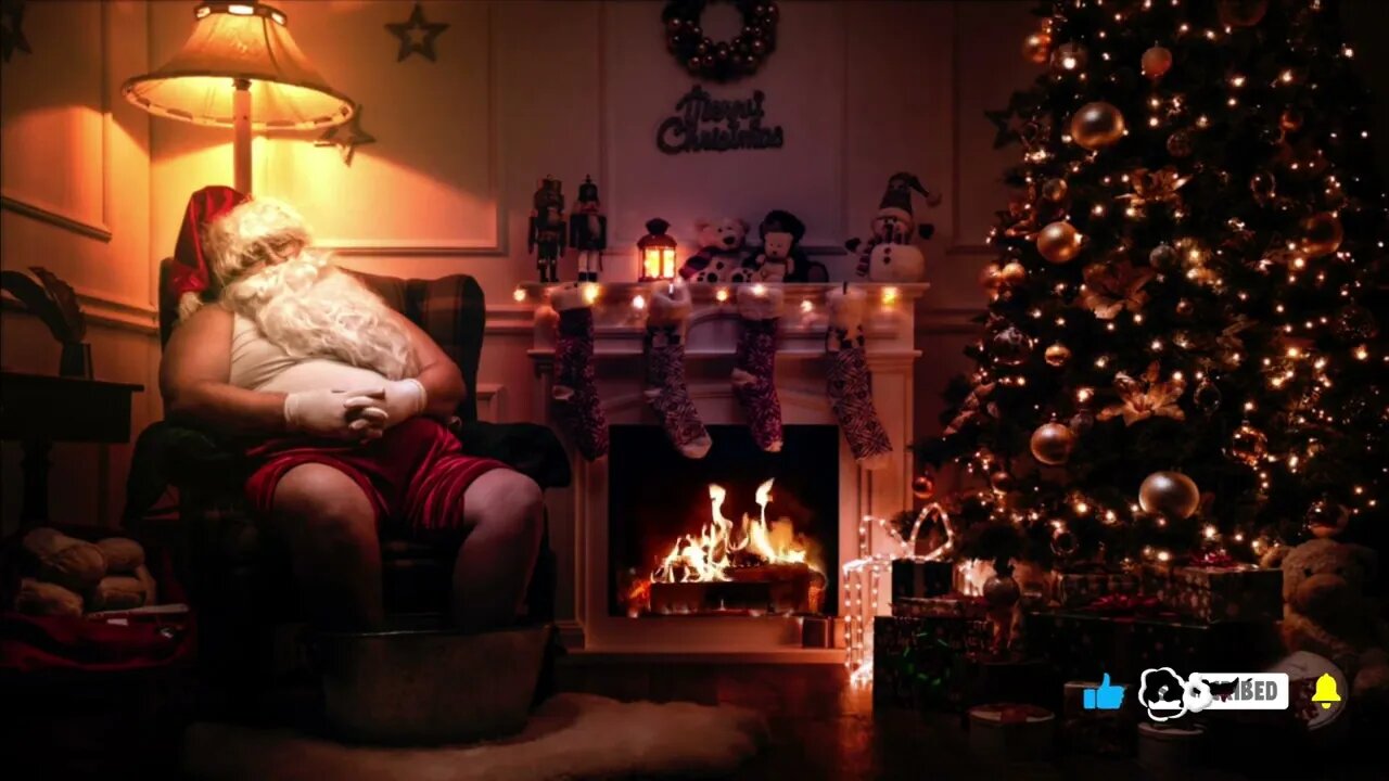 Santa Claus reading a christmas story