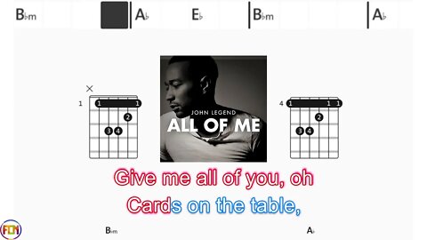 JOHN LEGEND - All of Me - (Chords & Lyrics like a Karaoke) HD