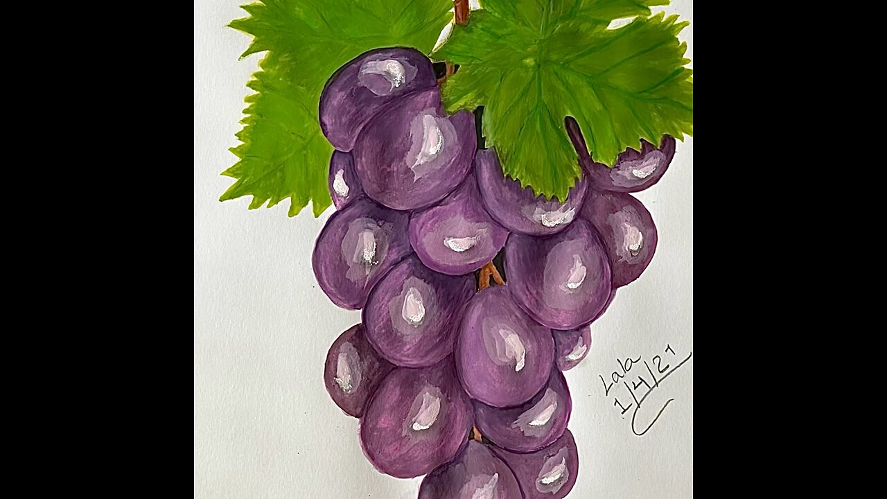 Painting grapes 🍇 ||follow me on YouTube || fyp ||rumbleart||