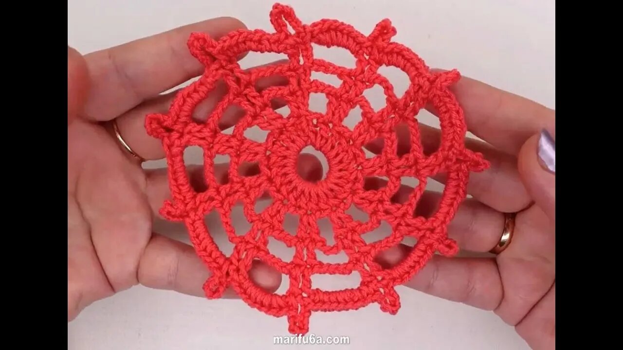 How to crochet web motif simple tutorial by marifu6a