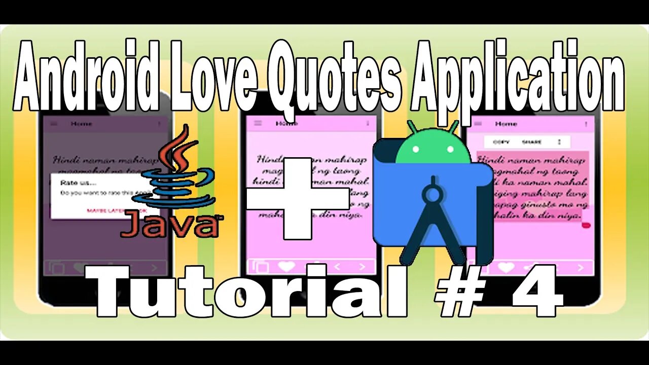 How to create A Love Quotes Application in Android Studio Tutorial 4