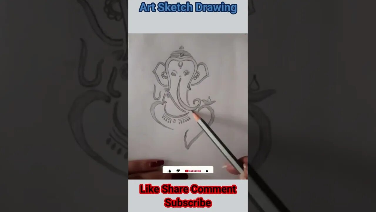 Easy Pencil Drawing Ganpati Bappa Tutorial Step by Step Shorts 5 #drawingshorts #shortsvideos